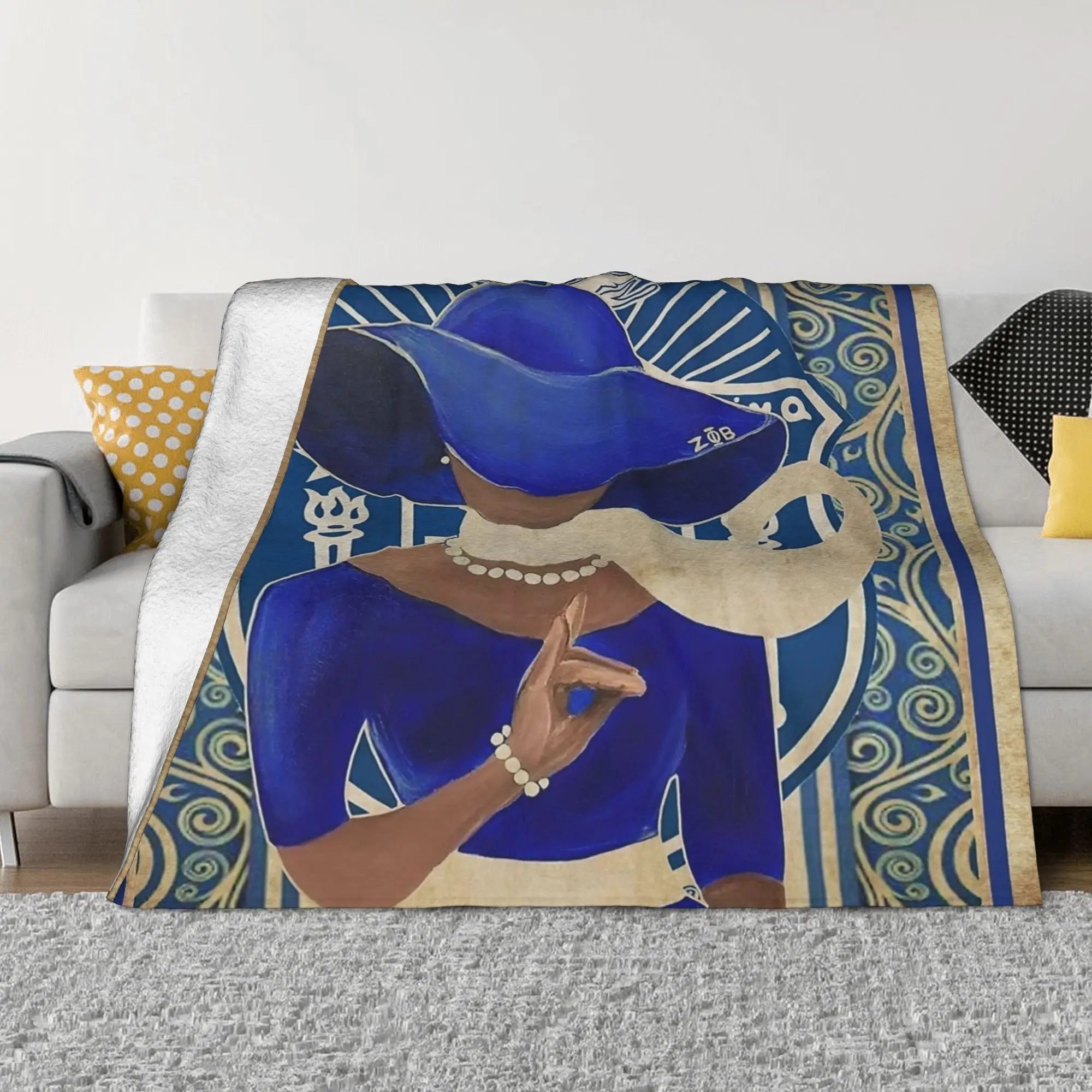 Одеяла Zeta Phi Beta ZPB с логотипом Sorority шерстяное винтажное теплое одеяло для