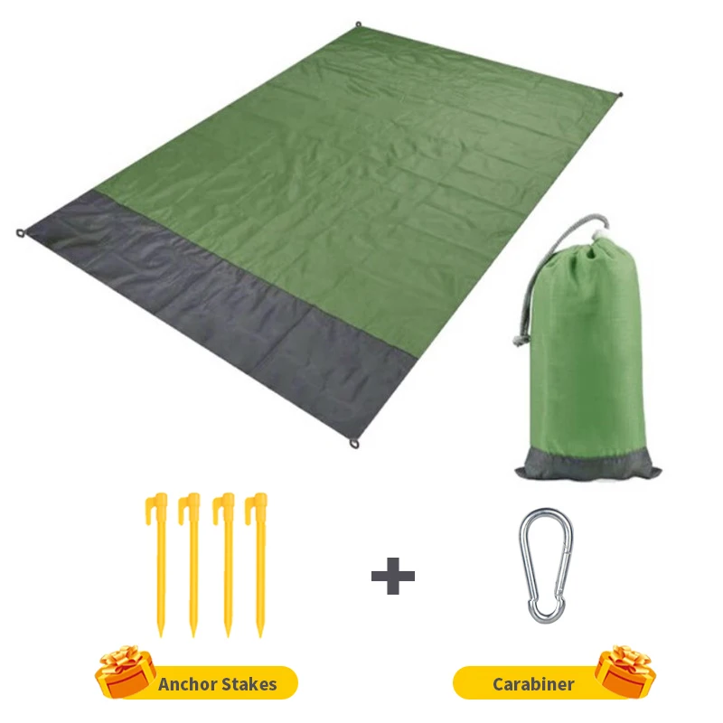 

Portable Folding Camping Mat Waterproof Pocket Beach Blanket Picnic Blanket Camping Pad Air Beds