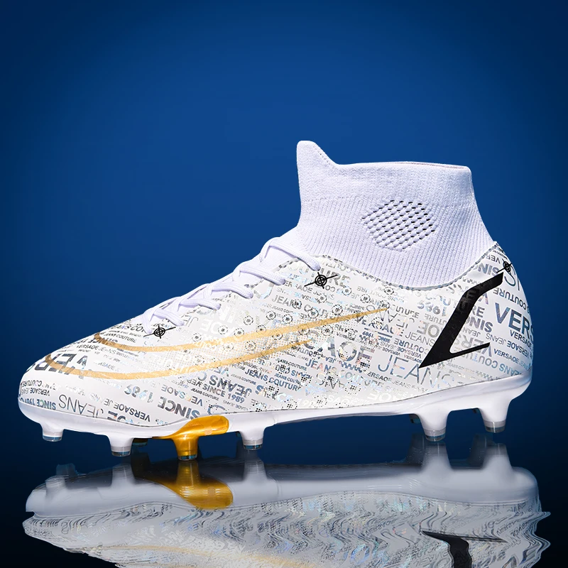 2022 New Men Soccer Shoes Football Boots Training Outdoor AG/TF Grass Non-slip Hight Ankle Comfortable Sneakers Trend Size 35-45