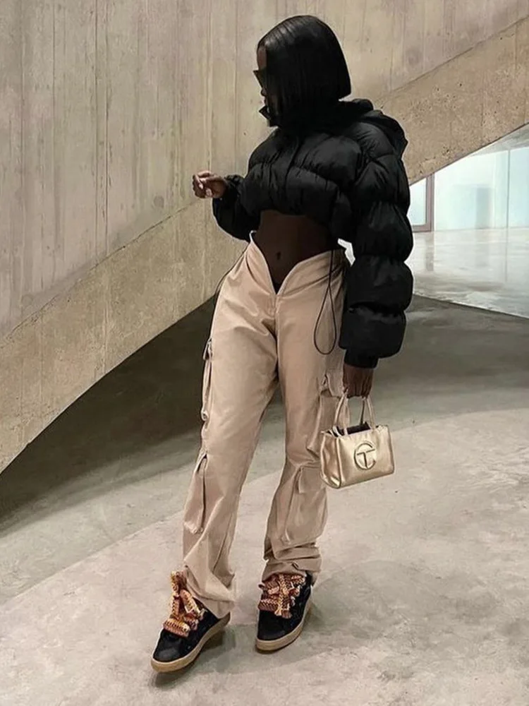 

Justchicc Street Fashion Multi Pocket Straight Casual Pants Autumn Women's Fashion Loose Overalls
