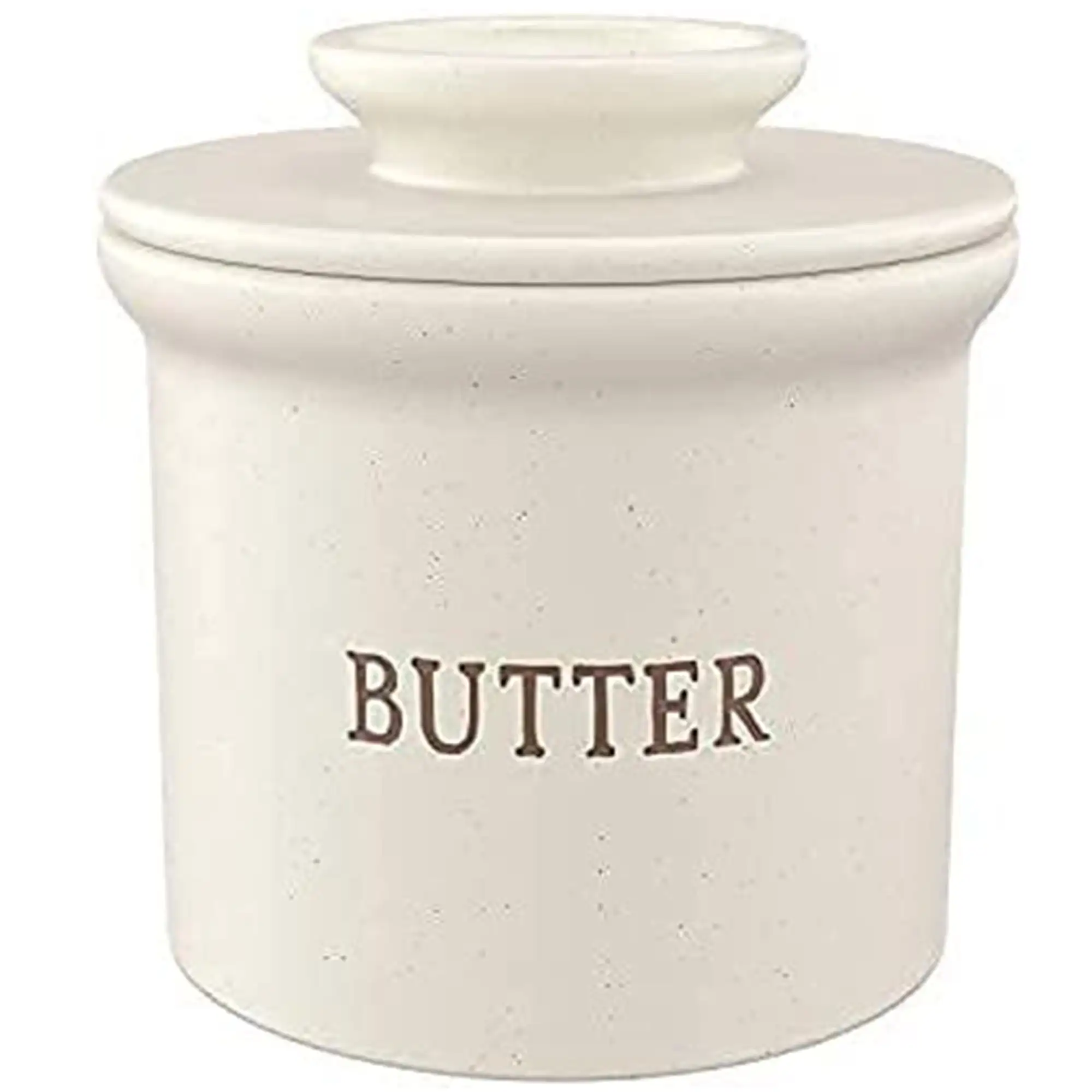 

Butter Bell Crock Speckled White Butter Dish with Lid Kitchen Accessories