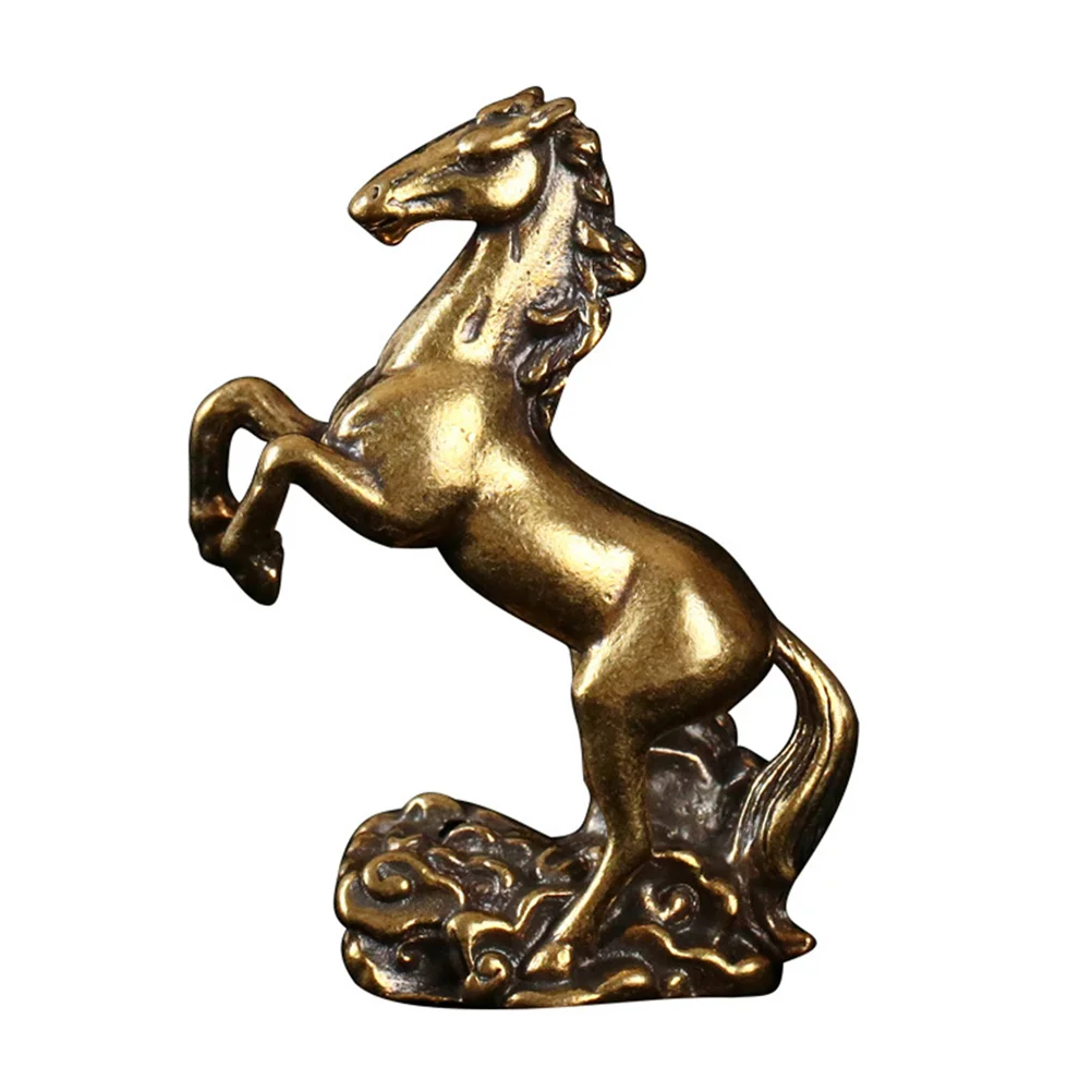 

Horse Chinese Statue Charms Figurine Zodiac Ornament Luck Good Brass Wealth Prosperity Desktop Animal Decor Adornment Dragon