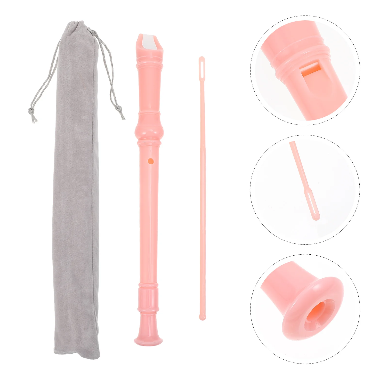 

Clarinet Treble Flute Velvet Bag Practical Instrument Abs Soprano Recorder for Kids Descant