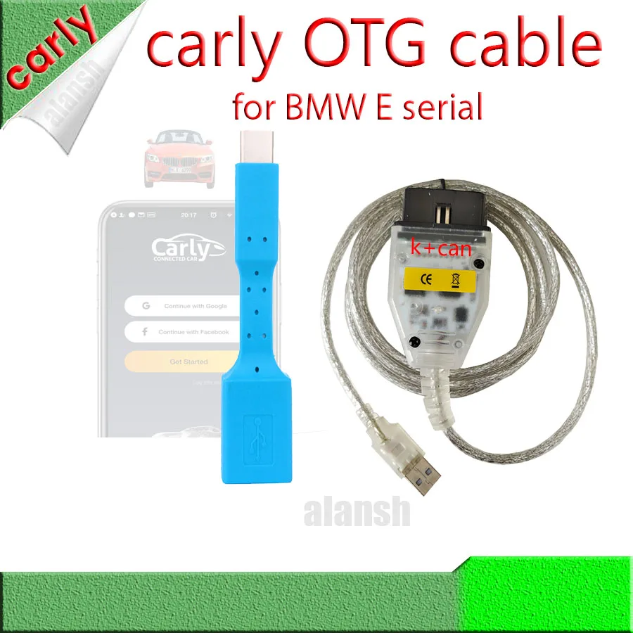 2022 OTG Cable for Carly APP V48.04 Work BMW K + CAN DCAN Diagnose Programming |