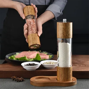 manual salt pepper mill grinder wood seasoning cooking tools cookware spice milling gadget kitchen accessories free global shipping