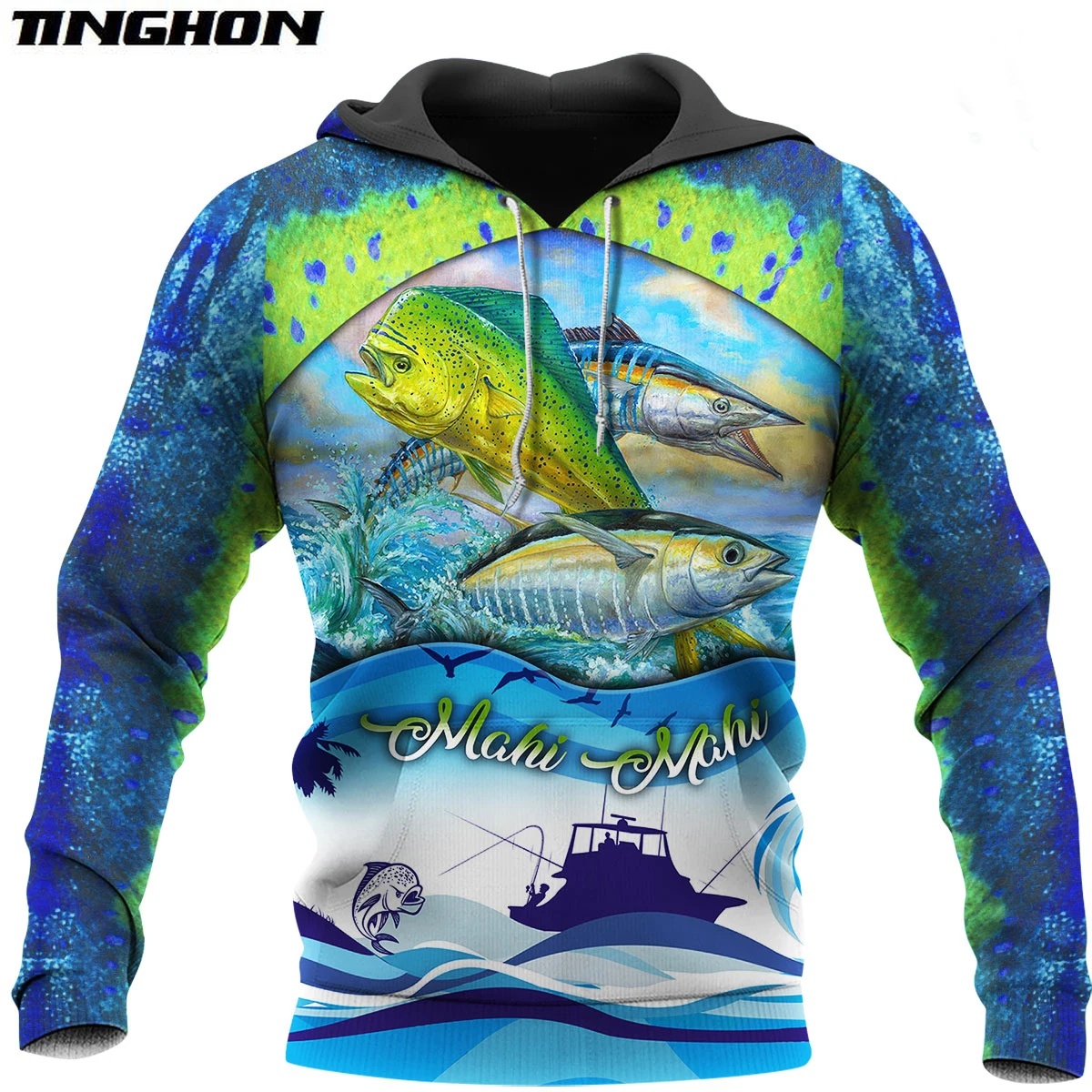 Mahi Mahi Fishing 3D All Over Printed Mens Autumn Hoodie Sweatshirt Unisex Streetwear Casual Zip Jacket Pullover  XY173