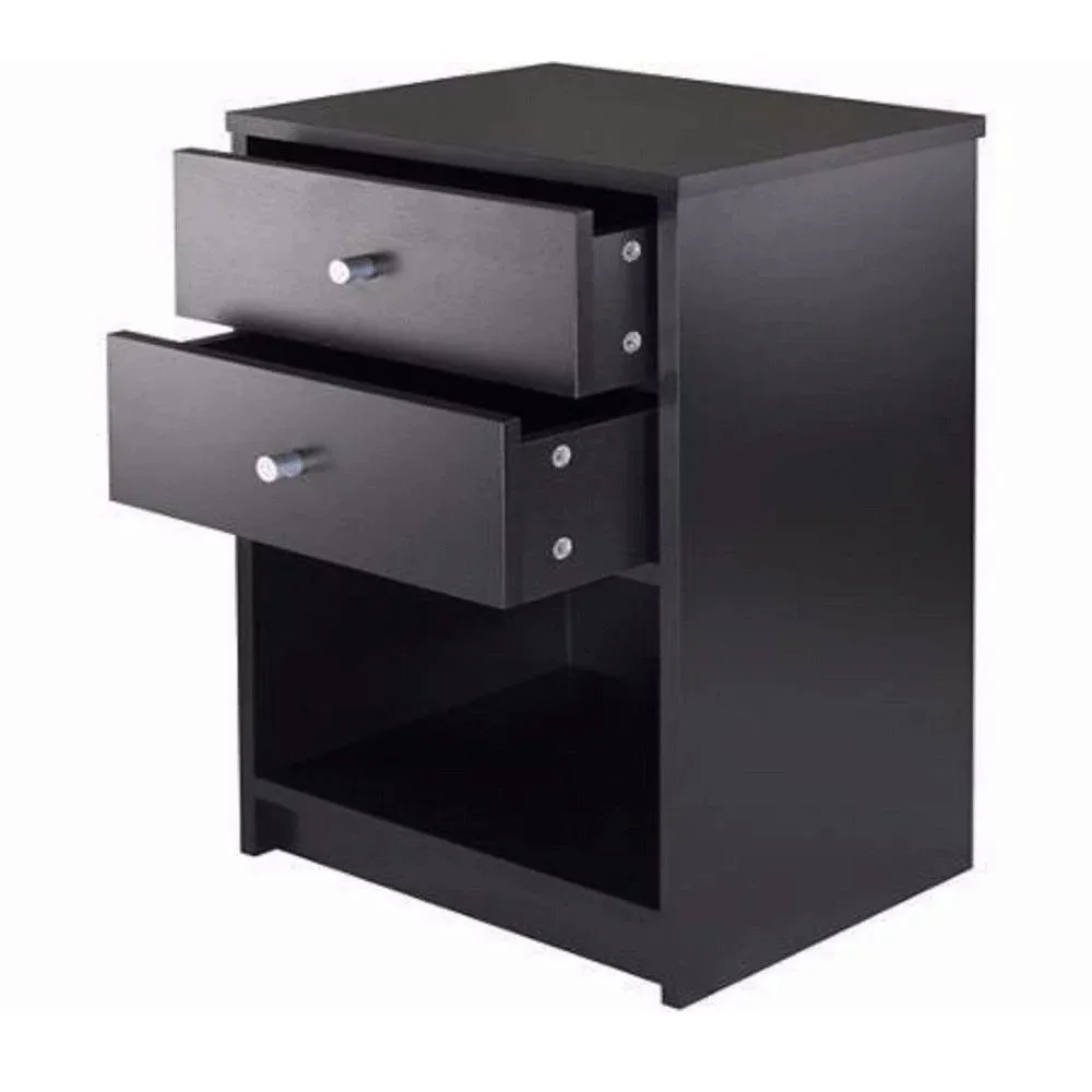 

Zimtown Contemporary 2 Drawers Wood Nightstand Storage Cabinet Bedroom Furniture Black,Fine Workmanship and Beautiful Design