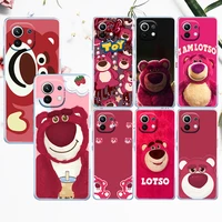 toy story strawberry bear for xiaomi mi 12x 12 11 11t 11i 10t 10 pro lite ultra 5g 9t 9se a3 soft tpu transparent phone case