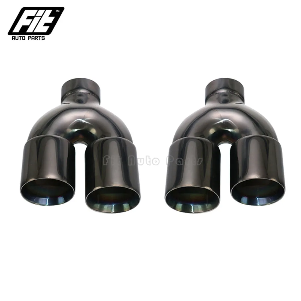 

1PCS Stainless Steel Silver Black Polished Exhaust Tips 2.5'' Inlet 3'' 3.5'' Dual Outlet Tip Universal SS Muffler Tail Pipe