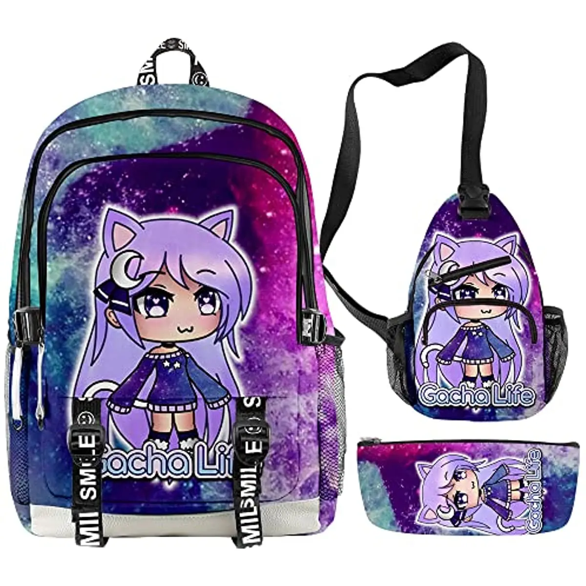 Gacha Life Merch Backpack Oxford School backpack three piece Travel Backpack