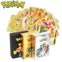 55pcsset pokemon cards metal gold vmax gx energy card charizard pikachu rare collection battle trainer card child toys gift