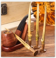 pipe pressing rod solid wood bamboo solid wood concave spoon hollow flower anti flameout pipe accessories