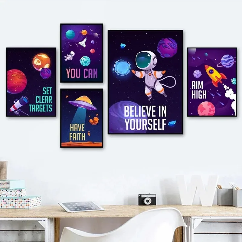 Космическая планета Daystar детская настенная художественная печать на холсте