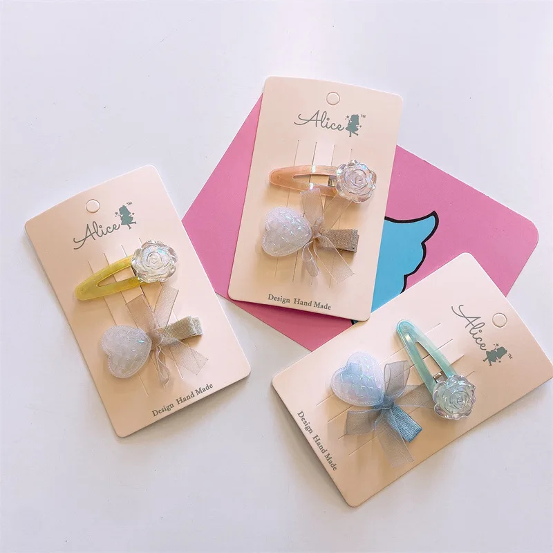 

2 шт./комплект, прозрачные заколки для волос с цветами