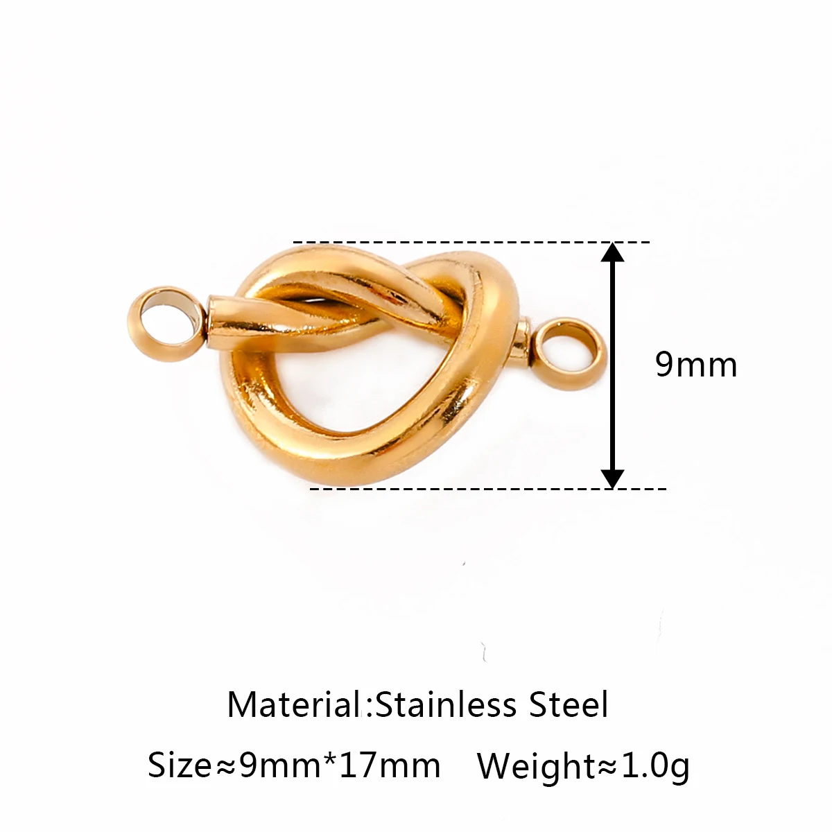 3Pcs/Lot Stainless Steel 3D Hearts Shape Charms Pendants Double Hole Bracelet Necklace Connector DIY Handmade Jewelry Making