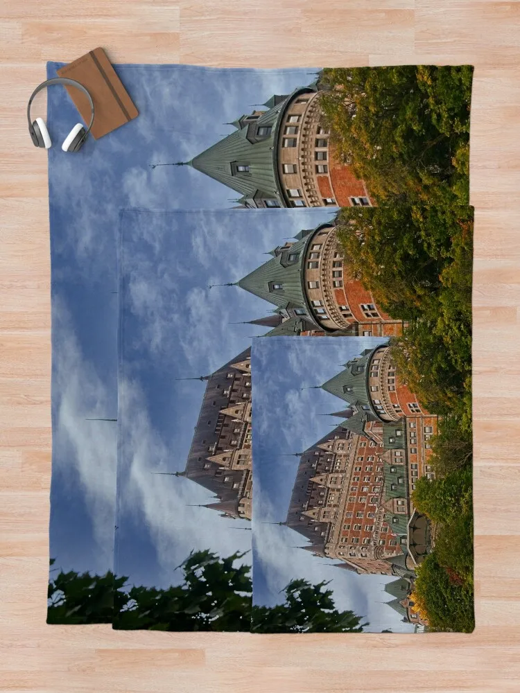 Chateau Frontenac Quebec Canada Throw Blanket warm winter Soft Big Blankets