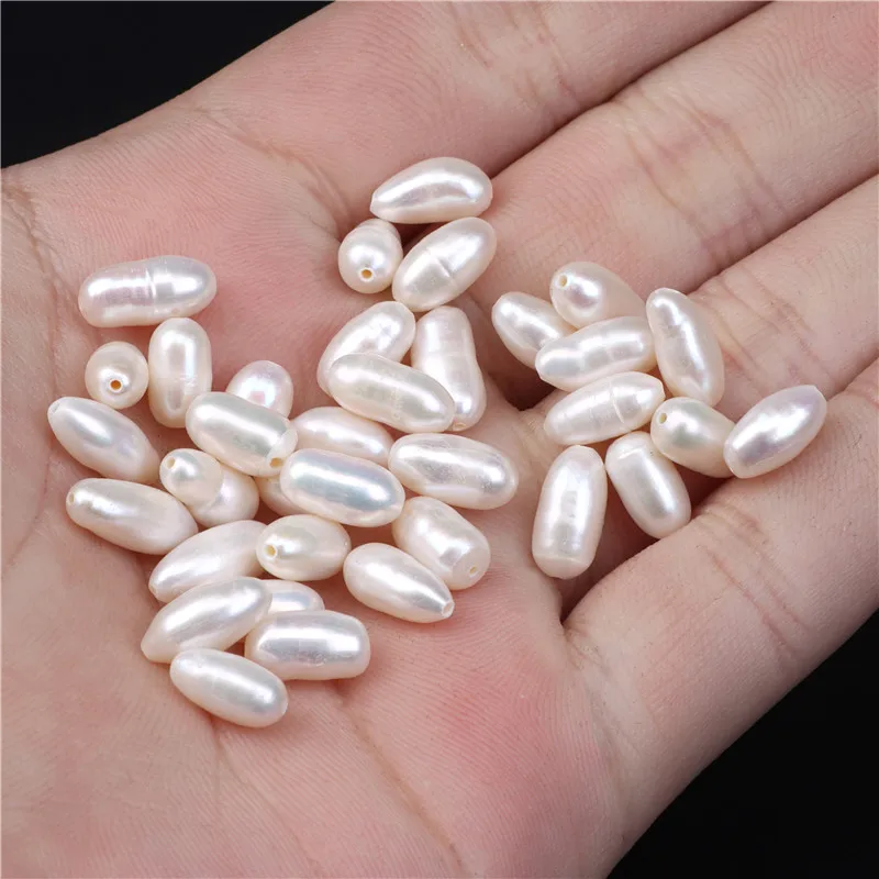 Белые жемчужные бусины в форме риса 5 мм для изготовления ювелирных изделий