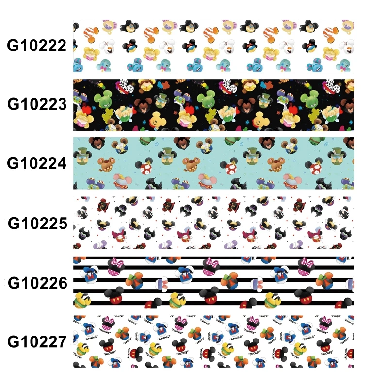 Корсажная лента с рисунком Микки Мауса и фруктов 38 мм |