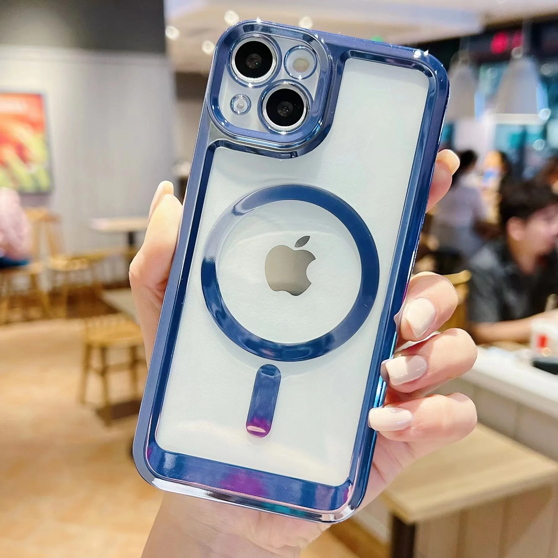 

Luxury Plating Transparent Soft Silicone Case For iPhone 14 13 12 11 Pro Max For Magsafe Magnetic Wireless Charging Clear Cover