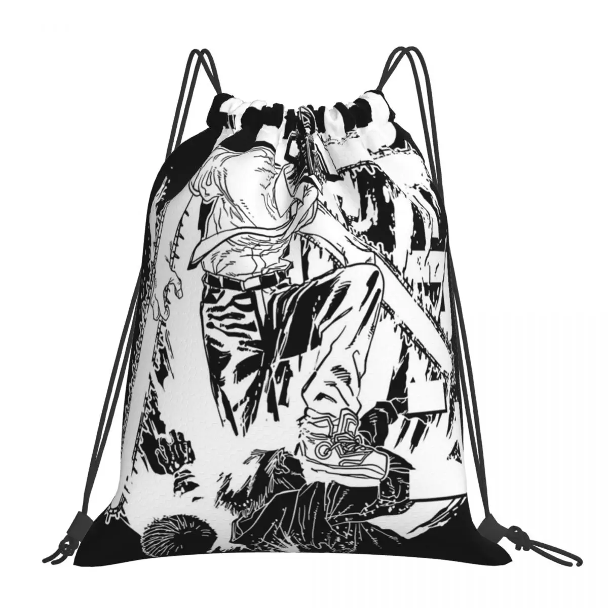 

Warrior Chainsaw Backpacks Portable Drawstring Bags Drawstring Bundle Pocket Sundries Bag Book Bags For Man Woman School