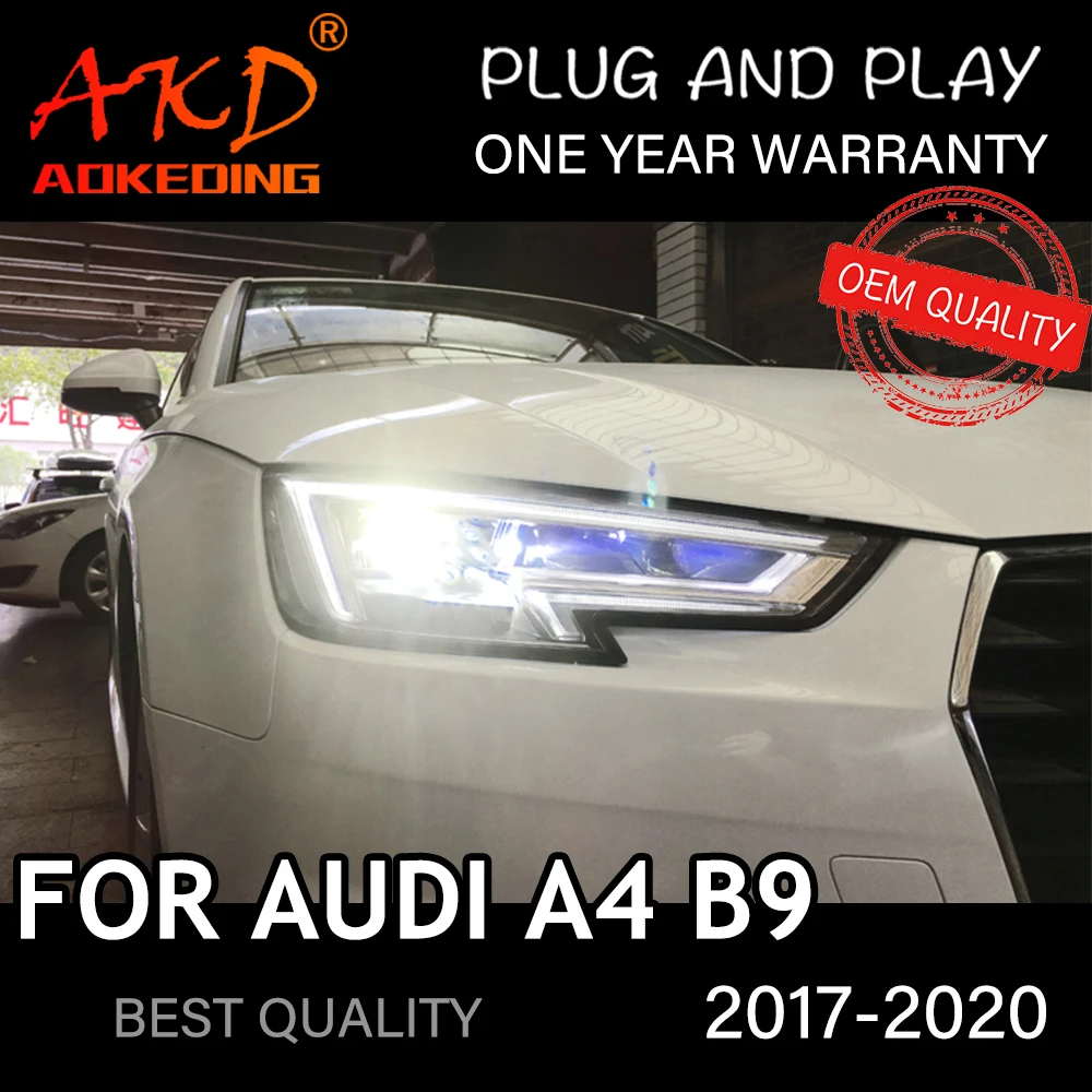 

Фары для AUDI A4 B9 2017-2020, автомобильные светодиодные фары DRL Hella, ксеноновые линзы Hella Hid H7 A4 B9, автомобильные аксессуары