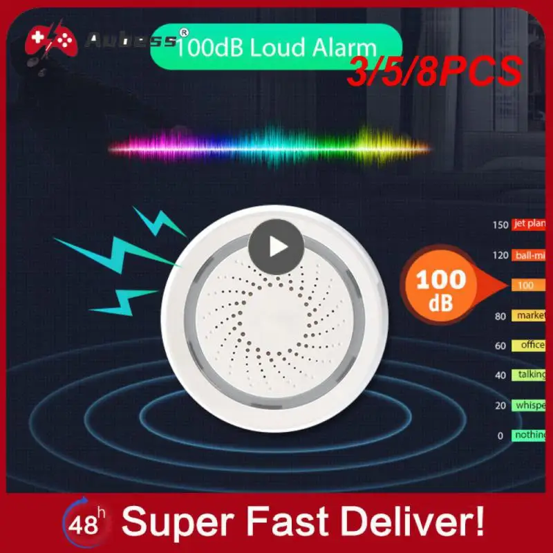 

3/5/8PCS Mobile App Control Sound And Light Alarm Usb Temperature And Humidity Sensor Remote Control Wifi Sensor 120db