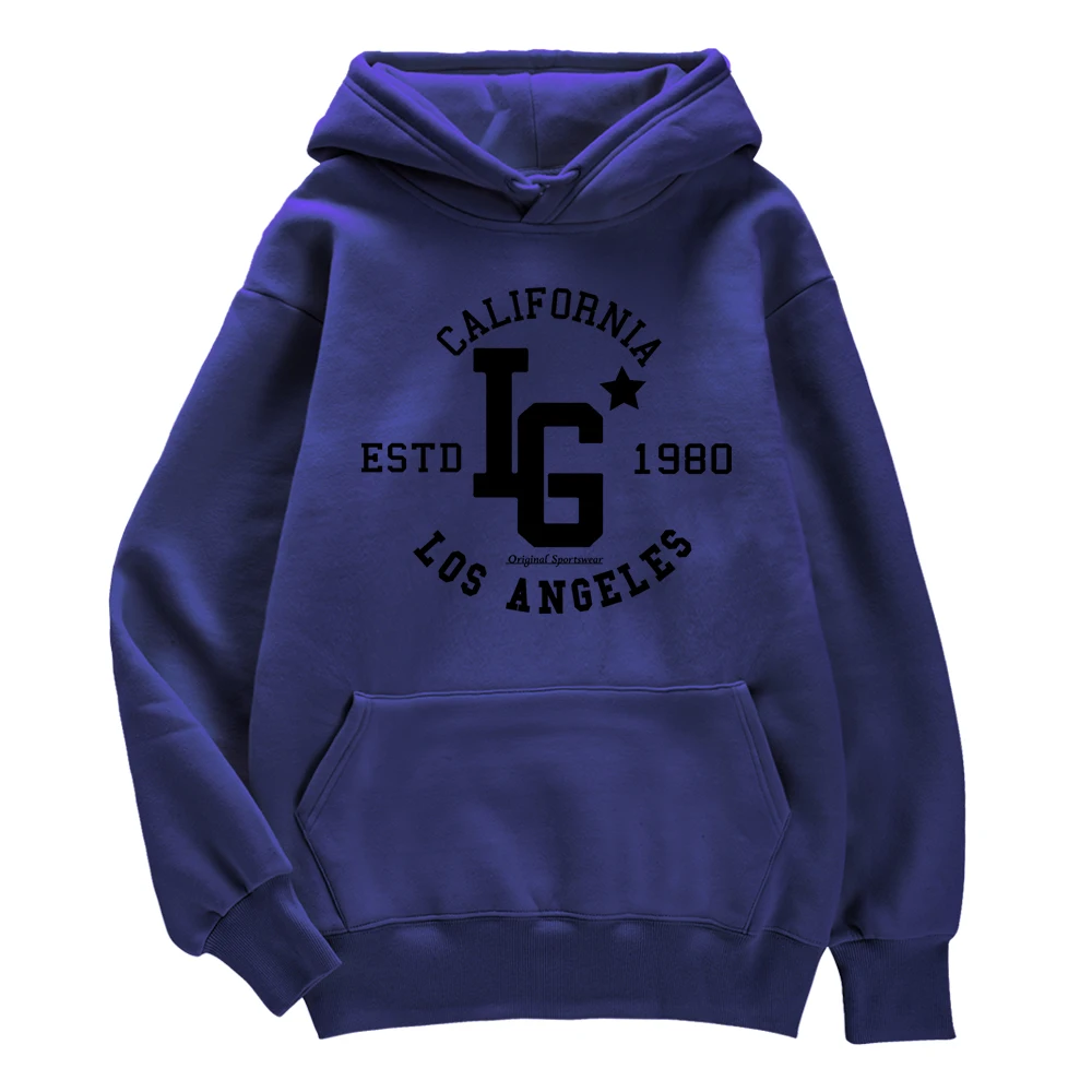 

Худи с принтом Los Angeles California Estd 1980, Мужская Ретро одежда для пары, спортивный тренировочный костюм в стиле Харадзюку, стандартная одежда