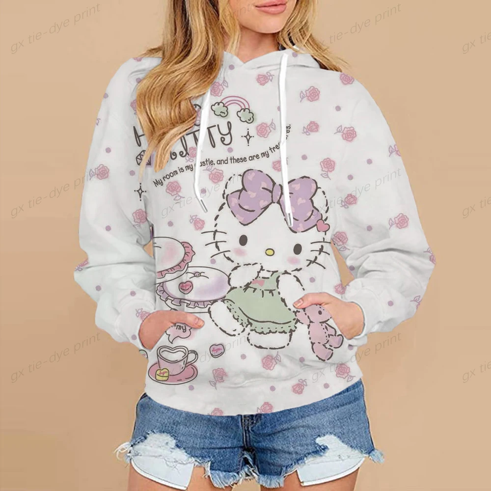 

HELLO KITTY New Kids Fashion Women Clothing Autumn Baby Girls Clothes Cat Suit Children Hoodies Toddler Casual Tracksuits