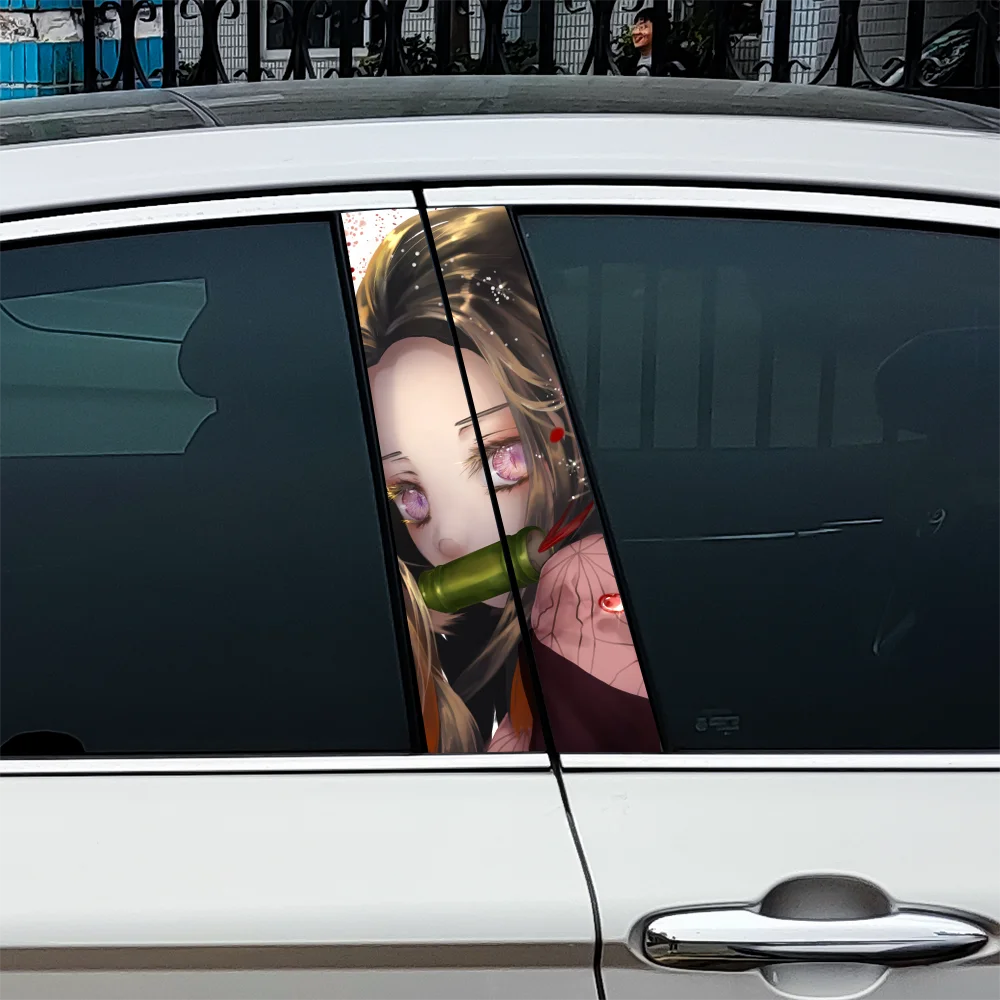 Аниме Nezuko автомобильные наклейки автомобильная виниловая наклейка B-pillar