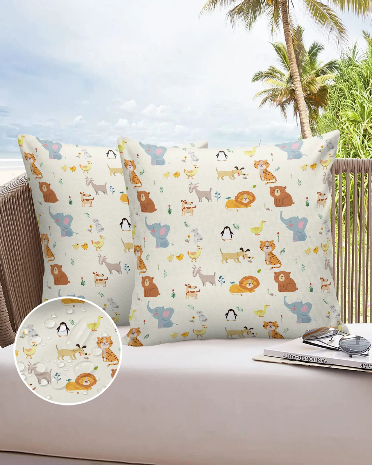 

Квадратный чехол для подушки животные, тигр, Лев Elephant Penguin, 30 × 50 см, наволочки для домашнего декора, двухсторонняя наволочка с принтом