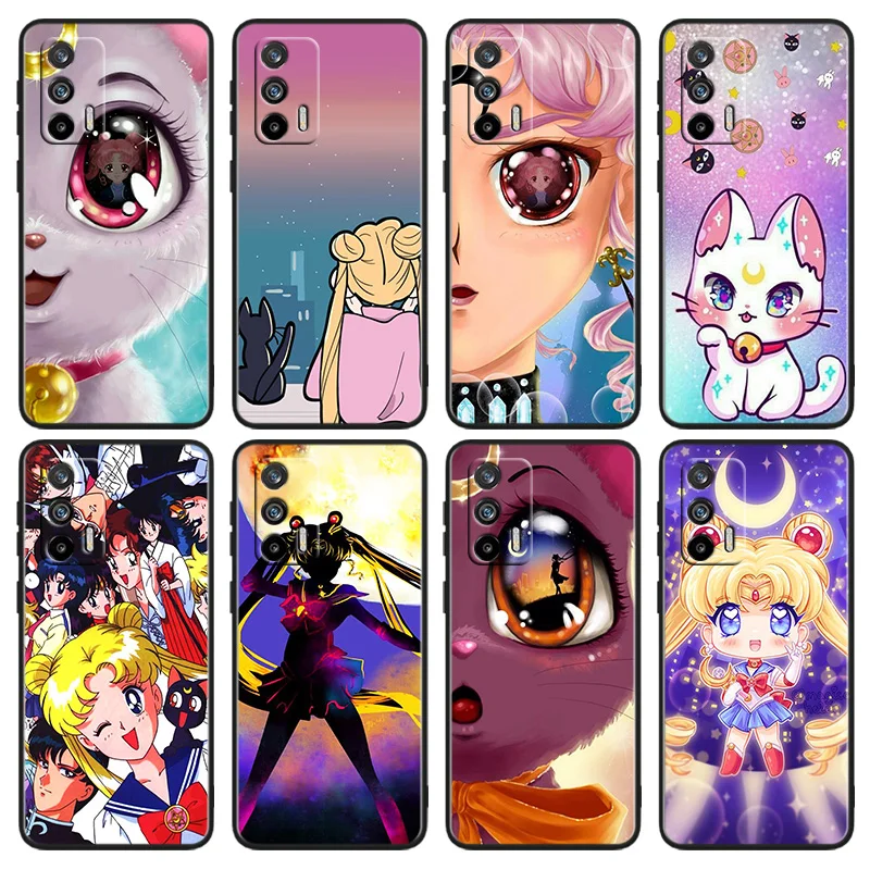 

Sailor Moon Cartoon For OPPO Realme X50 X3 X2 GT2 Neo 3T Pro C35 C31 C30S C25S C21Y C15 C11 C3 C2 Black Phone Case