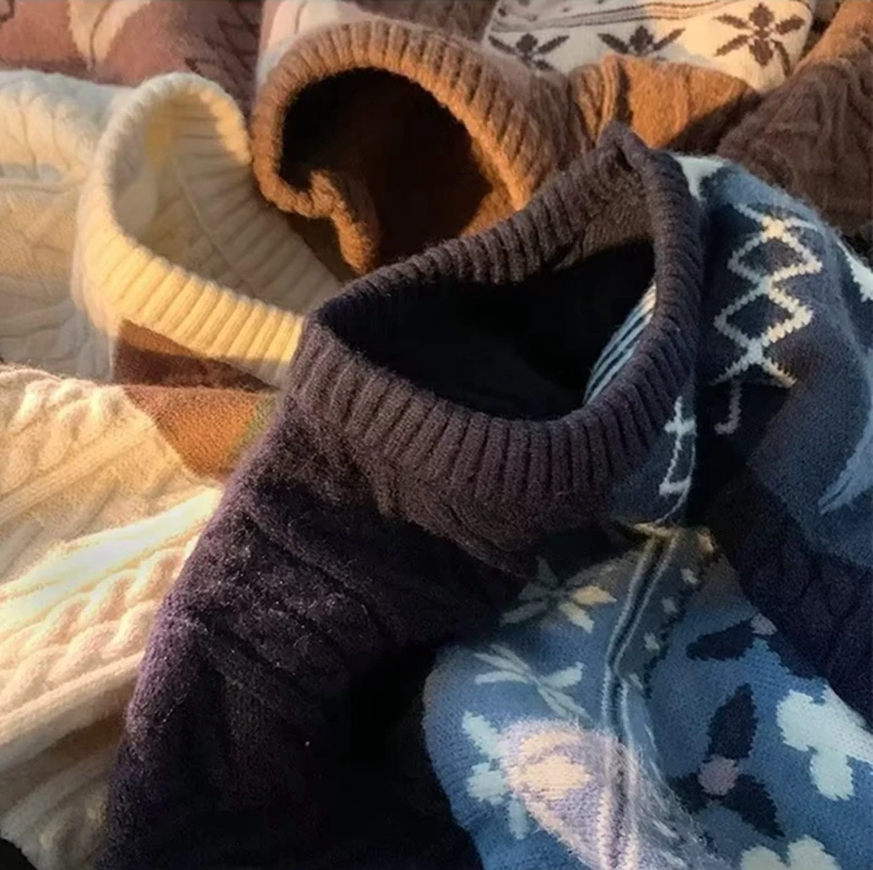 

Новинка 2023, осенне-зимний Повседневный свитер для мужчин, утепленный мужской модный пуловер с длинными рукавами и круглым вырезом в стиле ...