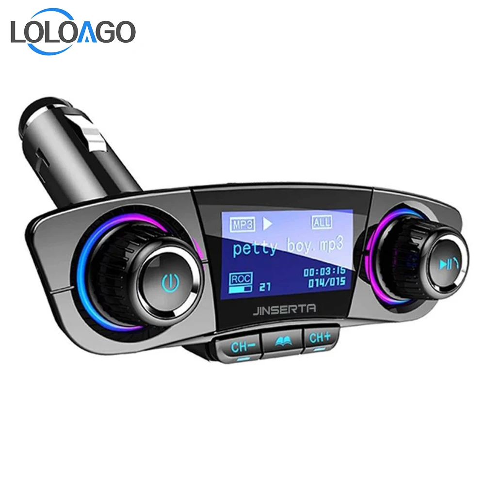 

Автомобильный MP3-плеер, Bluetooth 5,0, FM-передатчик, автомобильный комплект громкой связи с разъемом AUX, двойное зарядное устройство USB, автомобильный музыкальный FM-модулятор