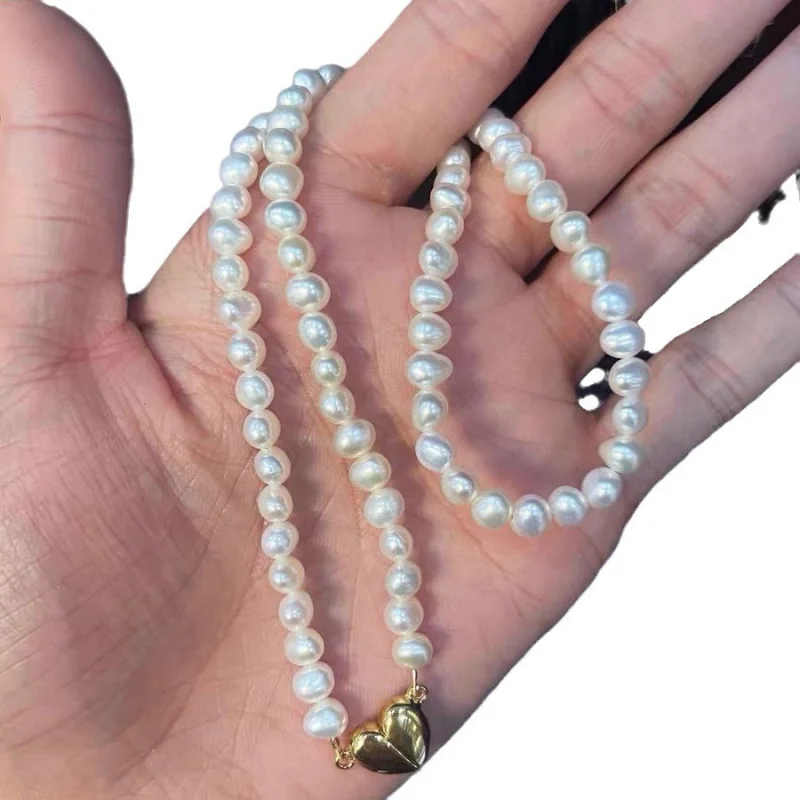 Сломанное серебряное сильное натуральное жемчужное ожерелье в стиле барокко с