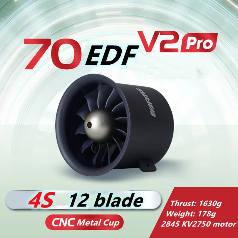 FMS 70 мм Ducted Fan Jet EDF Unit 4S Pro V2 12 blade с 2845 KV2750 двигатель системы питания RC Самолет Модель