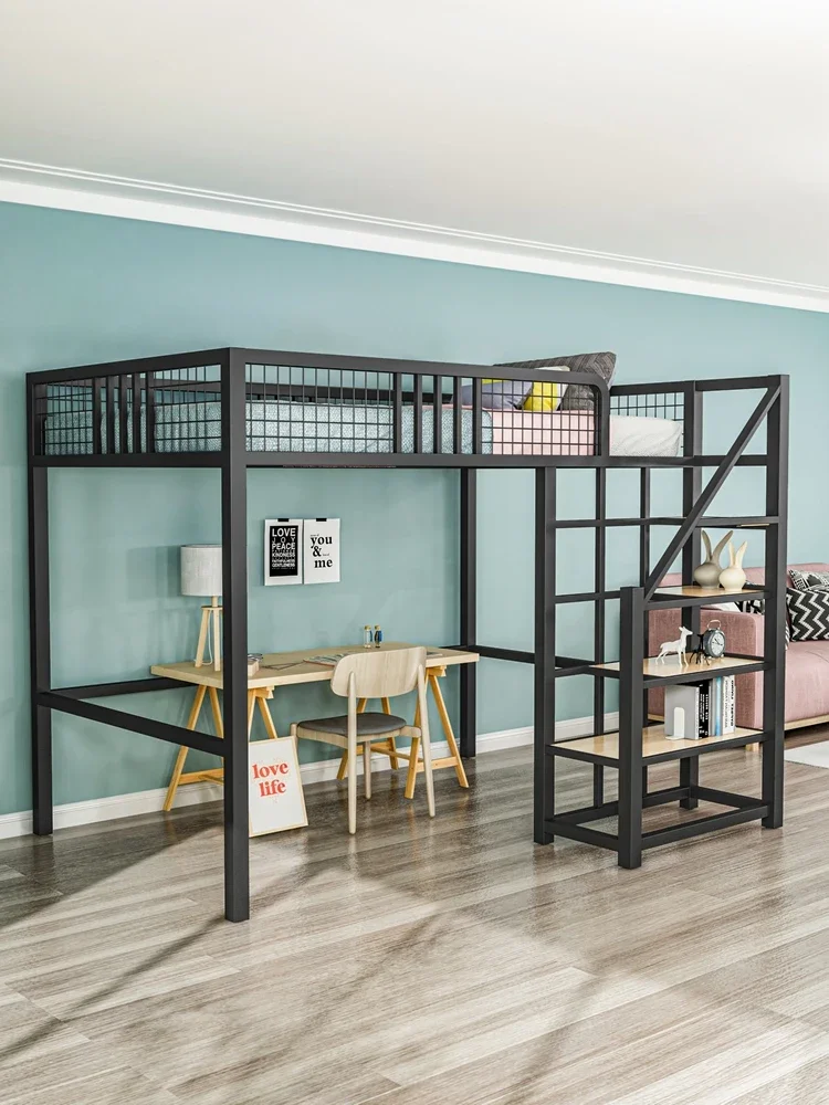 Кровать под заказ кованый железный Виадук верхнее свободное пространство для