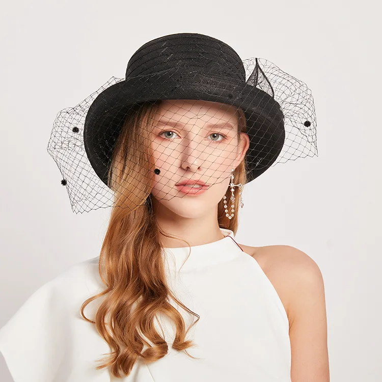 

New spring and summer curling mesh top hat ladies fashion hat outdoor sunshade hat ladies sunscreen sun hat