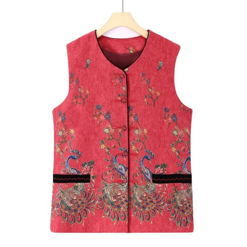 Женский осенний жилет среднего и пожилого возраста стильный с молоком чаем