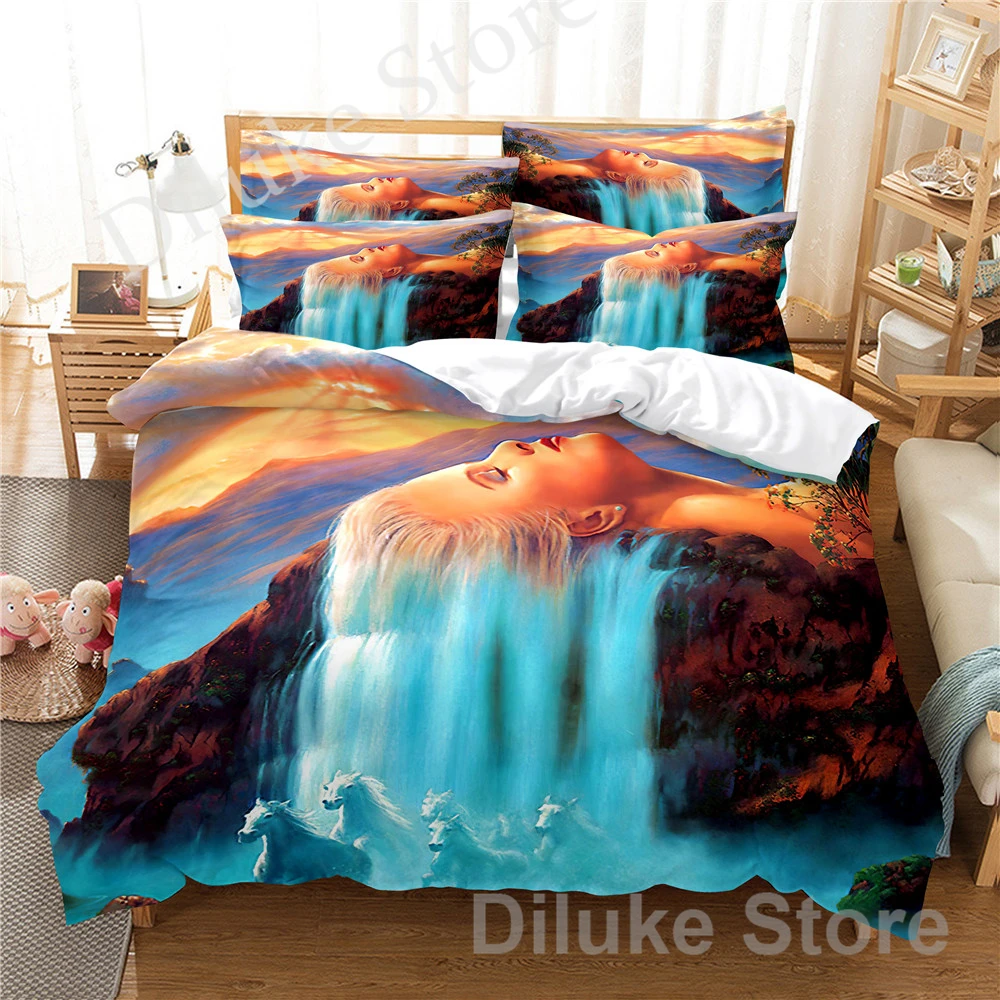 

3d Beautiful Girl Queen Bedding Duvet Cover Set Bedding Set Bed Cover Cotton Queen Bedroom Bed Cover Set Bed Set Bedding