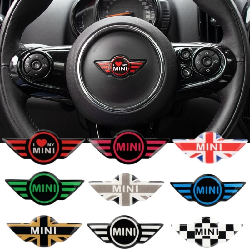 1 шт. Автомобильная наклейка на руль эмблема логотип для Mini Cooper John Cooper Works R50 R52 R53 R55 R56 F54 F55 F56 F60 автомобильное украшение