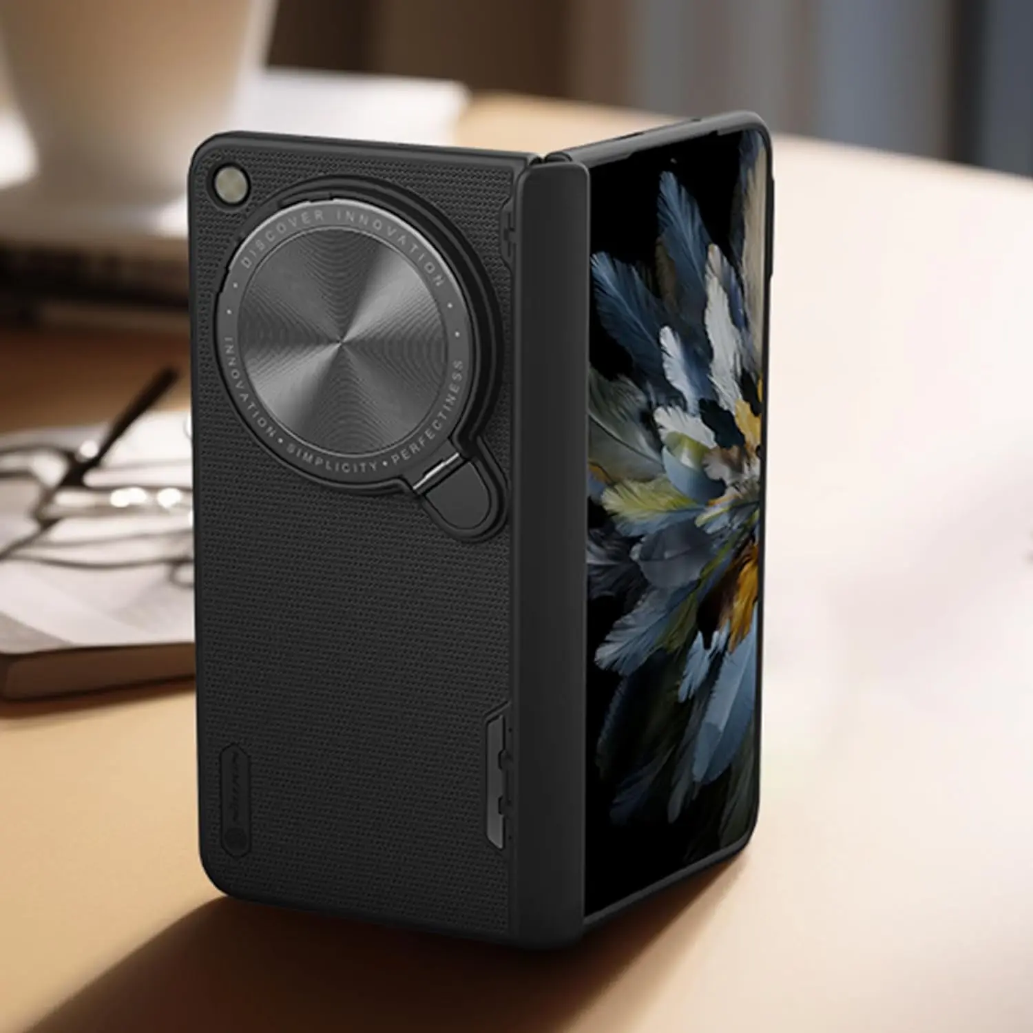 Открытый чехол для OnePlus с крышкой камеры [Защита шарниров] [Металлическая