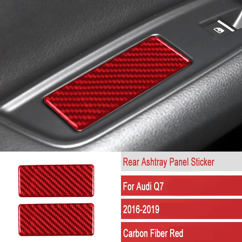 Внутренний декор из углеродного волокна, задняя панель пепельницы, наклейка для Audi Q7 2016-2019, автомобильные аксессуары