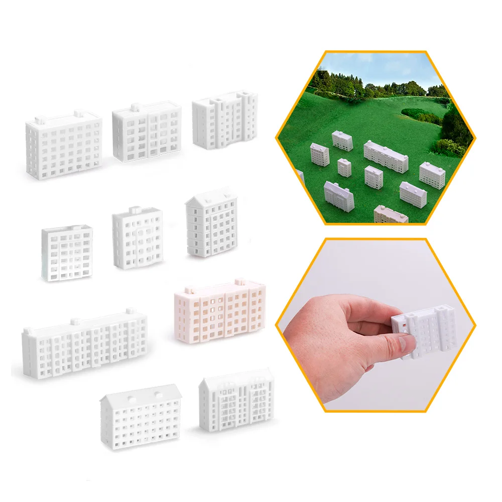 

Model Building Kits White Modern House 1:500 Scale Miniature DIY Material ABS Plastic Apartment Office For Sand Table Landscape