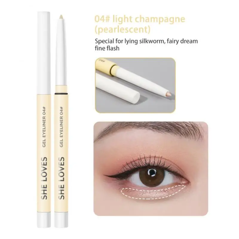 

Цветная подводка для глаз, тонкая белая Водостойкая подводка для глаз, стойкая, не оставляет пятен, шелковая подводка, карандаш для макияжа ...