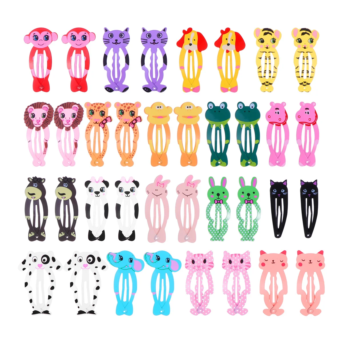 

18 Pairs Snap Hair Clips, Metal Cartoon Candy Color Hair for Kids Children