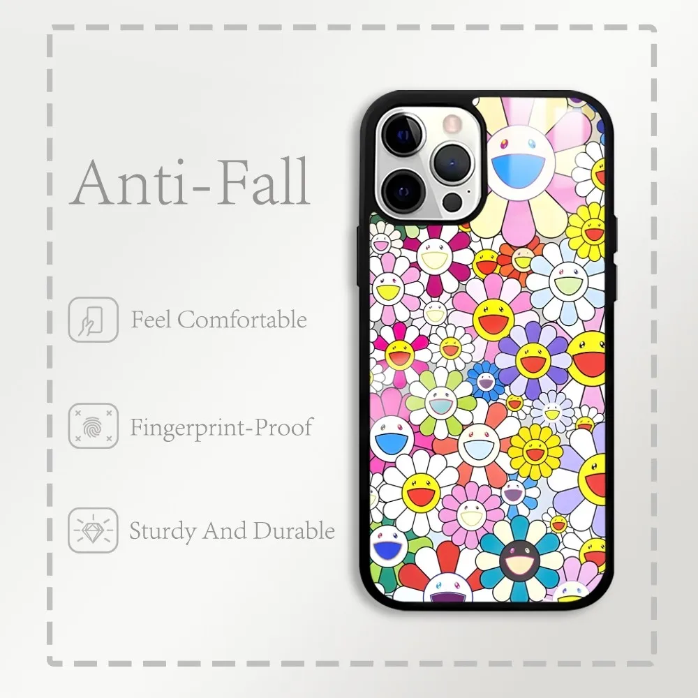 Flower M-Murakami T-Takashis Phone Case For IPhone 16 15 14 13 12 11 Pro Xs Max Mini Plus Celulares Hard Funda