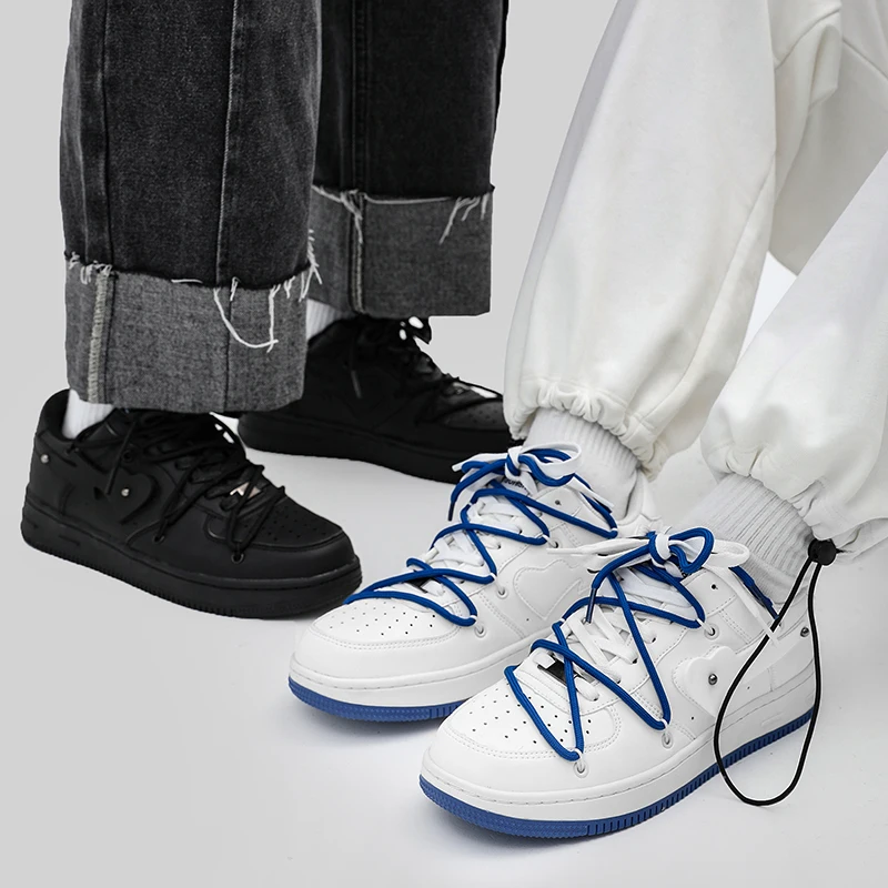 Men's Casual Shoes Lightweight Breathable Men Shoes Flat Lace-Up Men Sneakers White Unisex Tenis Masculino Women running shoes