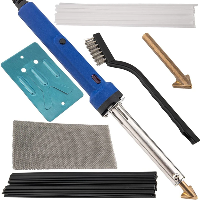 

NEW-Plastic Welder Repair Kit, 80W Iron Plastic Welding Kit With Rods, Welder Tips, For Kayak, Canoe, DIY, Toy US Plug