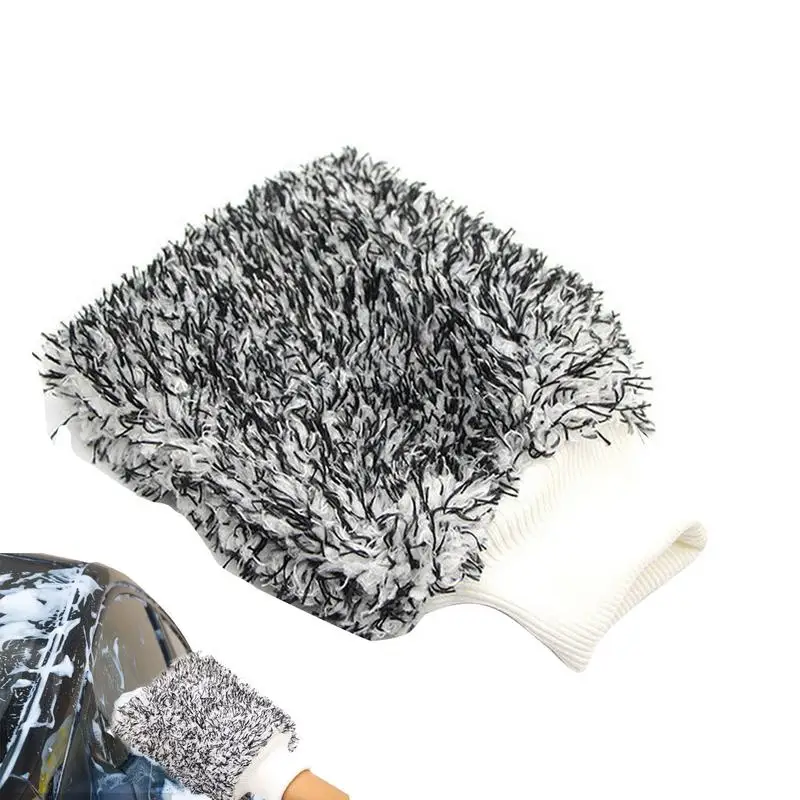 

Мягкая перчатка для чистки автомобиля, Ультрамягкая митенка из микрофибры, митенка для мытья автомобиля, двусторонняя легко сушить, детейлинг автомобиля, варежка, щетка
