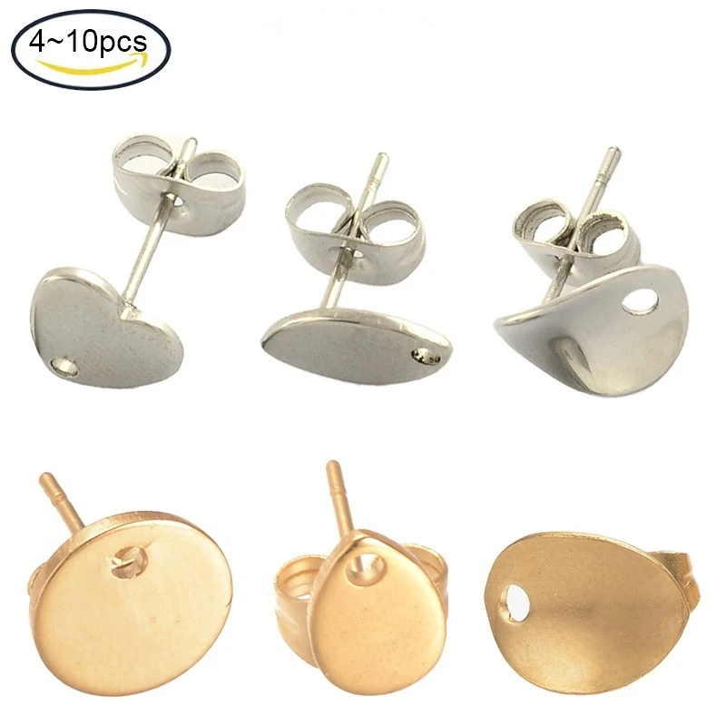 

Серьги-гвоздики из нержавеющей стали 304, 8 Х5 мм, 10 шт.